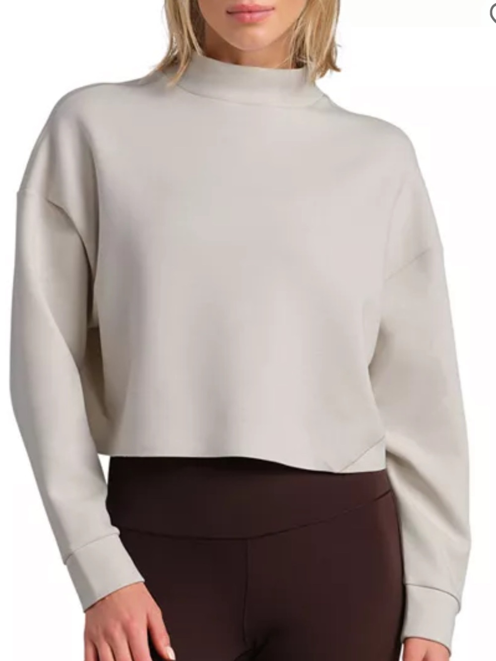 NWT Rhone DreamGlow Cropped Mock Neck Sand sz XS